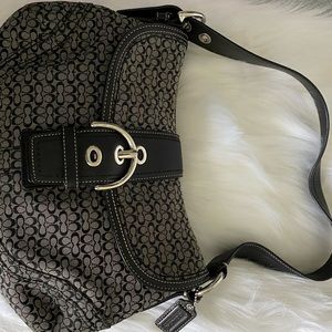 Black signature shoulder bag